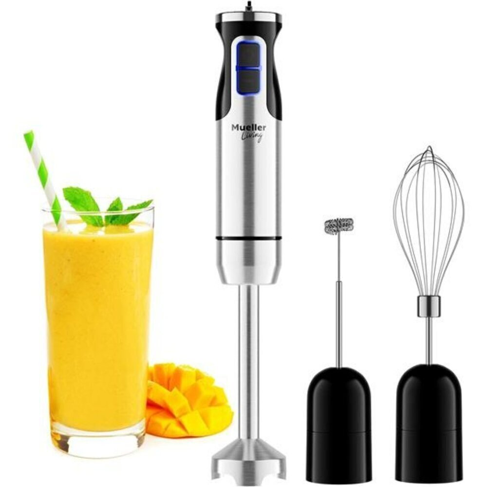 Handheld Immersion Blender 8 Speed Stainless Steel 3-in-1